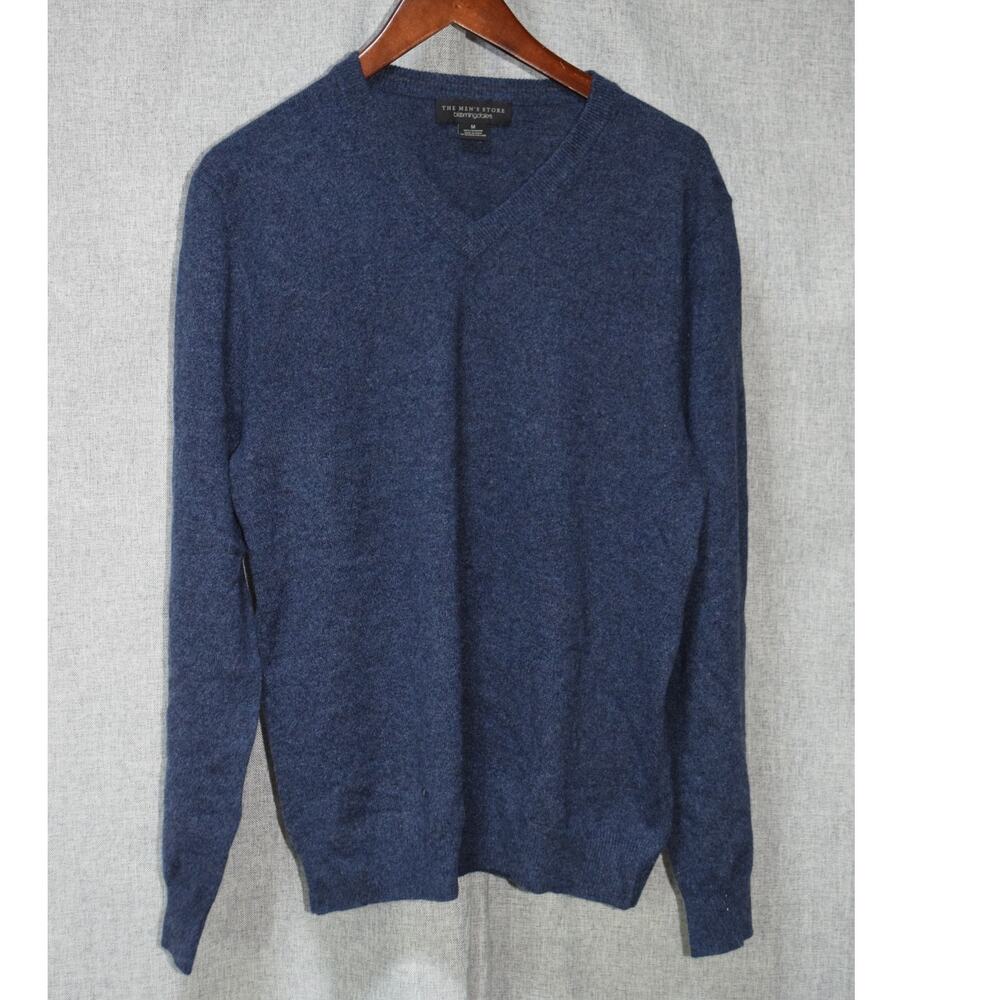Bloomingdale’s Men’s Store Blue Cashmere V-Neck Sweater M